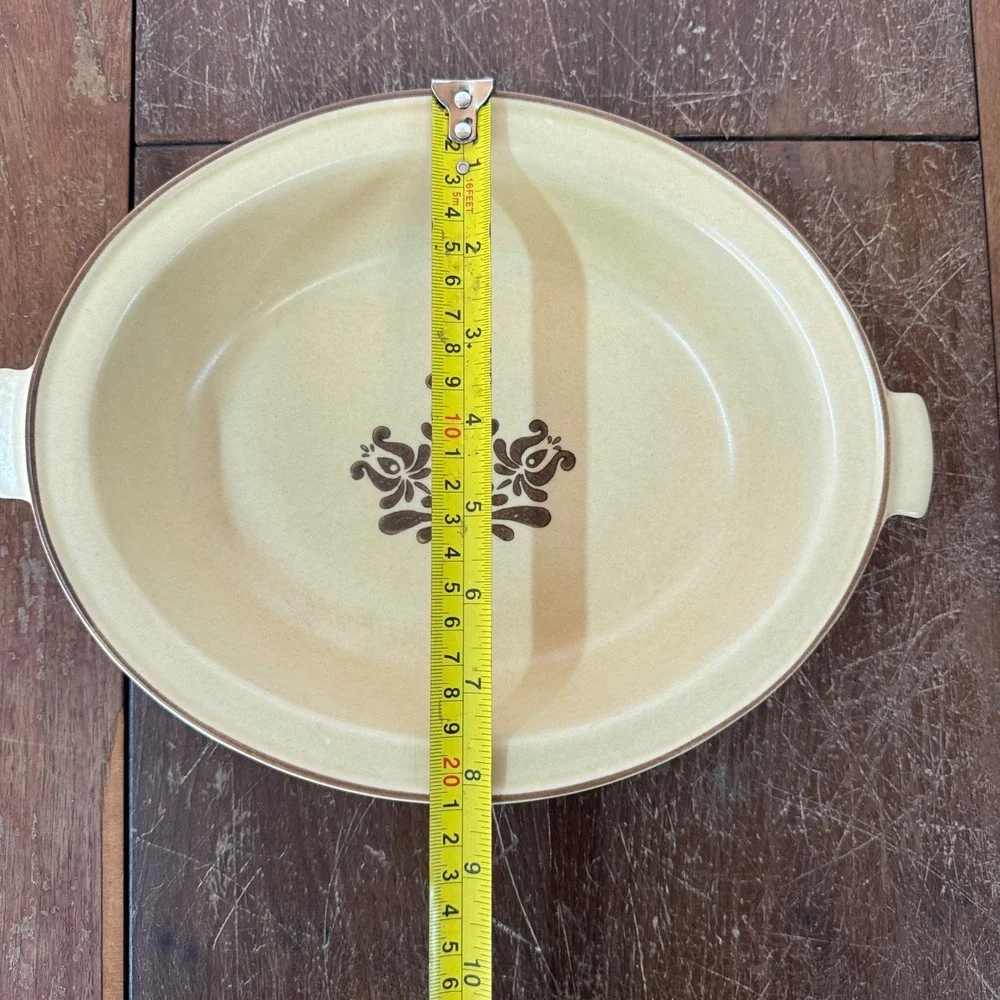 Pfaltzgraff Village 6-11 USA Oval‎ Baking Dish Casserole Tan Floral Stoneware